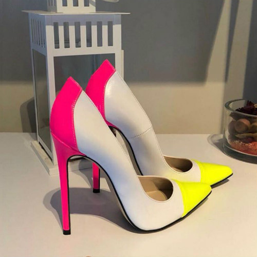DECOLTÈ A PUNTA LUCIDE VERNICE fucsia TACCO ALTO scarpe donna decolletè a  clessidra