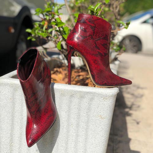 Tronchetto pitonato rosso – COD. 25703 | SHARLENE
