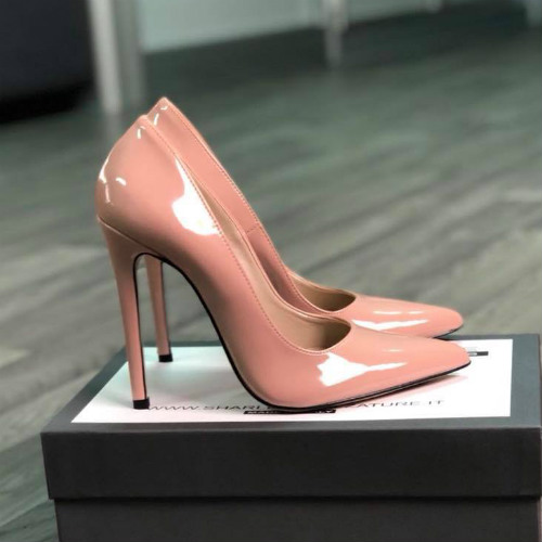 decollete rosa cipria vernice