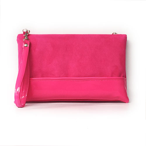 Pochette SHARLENE camoscio fuxia/ vernice – cod. 12761 | SHARLENE