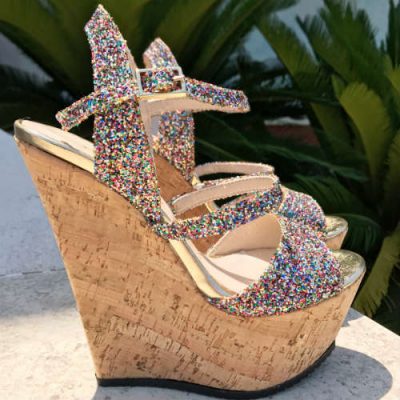 sandali zeppa multicolor