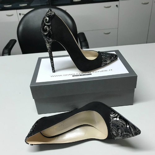 Décolleté CAMOSCIO NERO/ PAILLETTES – COD. 21914 | SHARLENE