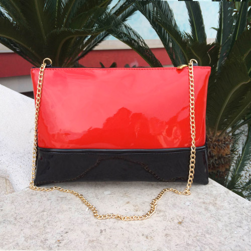 Pochette SHARLENE vernice rossa/ vernice nera – cod. 9354 | SHARLENE