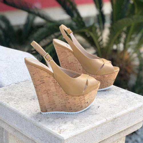 ZEPPA DÉCOLLETÉ pelle biscotto/ sughero – Cod. 12988 | SHARLENE