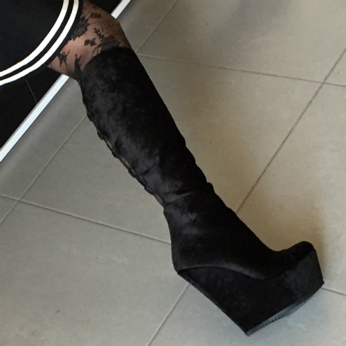 Stivale ZEPPA intrecciato velluto nero – cod. 13691 | SHARLENE
