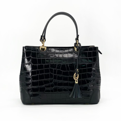 Borsa Vera Pelle nera stampa cocco – cod. 31111 | SHARLENE
