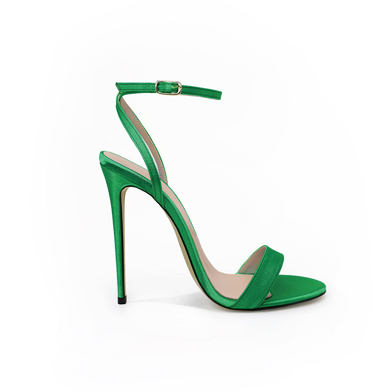 sandalo allacciato raso verde – COD. 17863 | SHARLENE