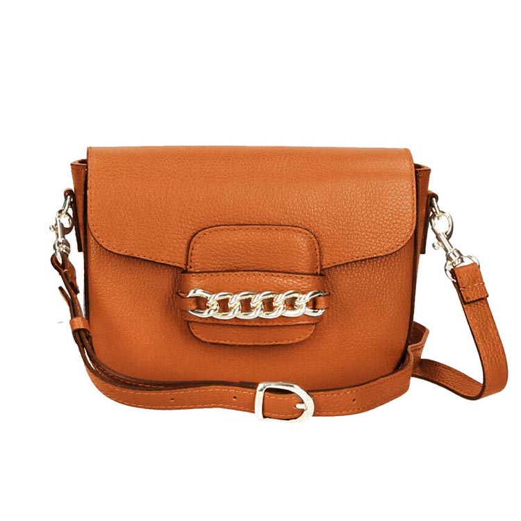 BORSA A MANO VERA PELLE ARANCIO MATTONE – cod. 29109 | SHARLENE